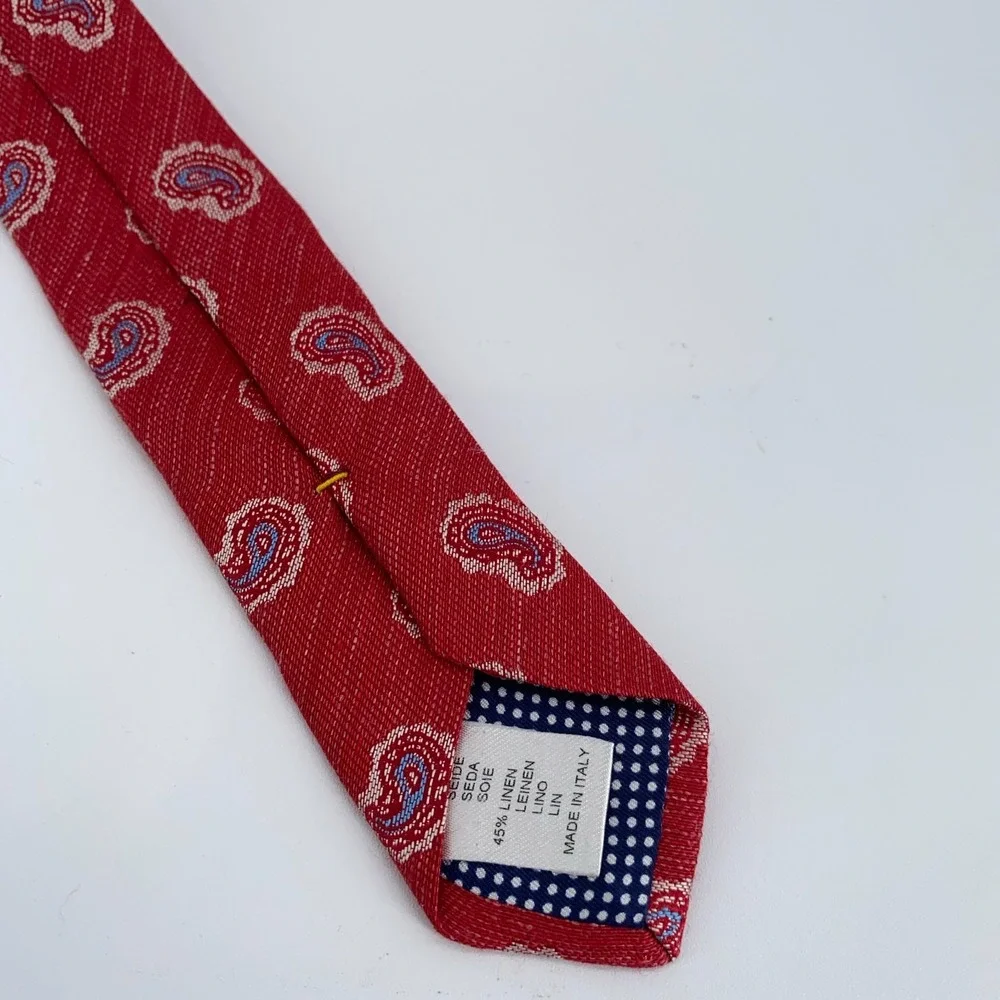 Eton Tie Mens One Size Red‎ Paisley Professional Classic Necktie Italy Made NWT